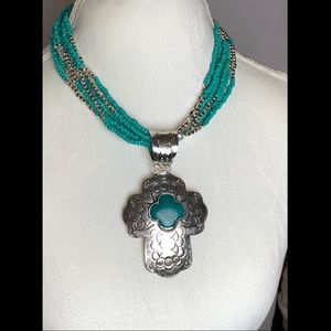 Southwestern Beaded Necklace with Pendants